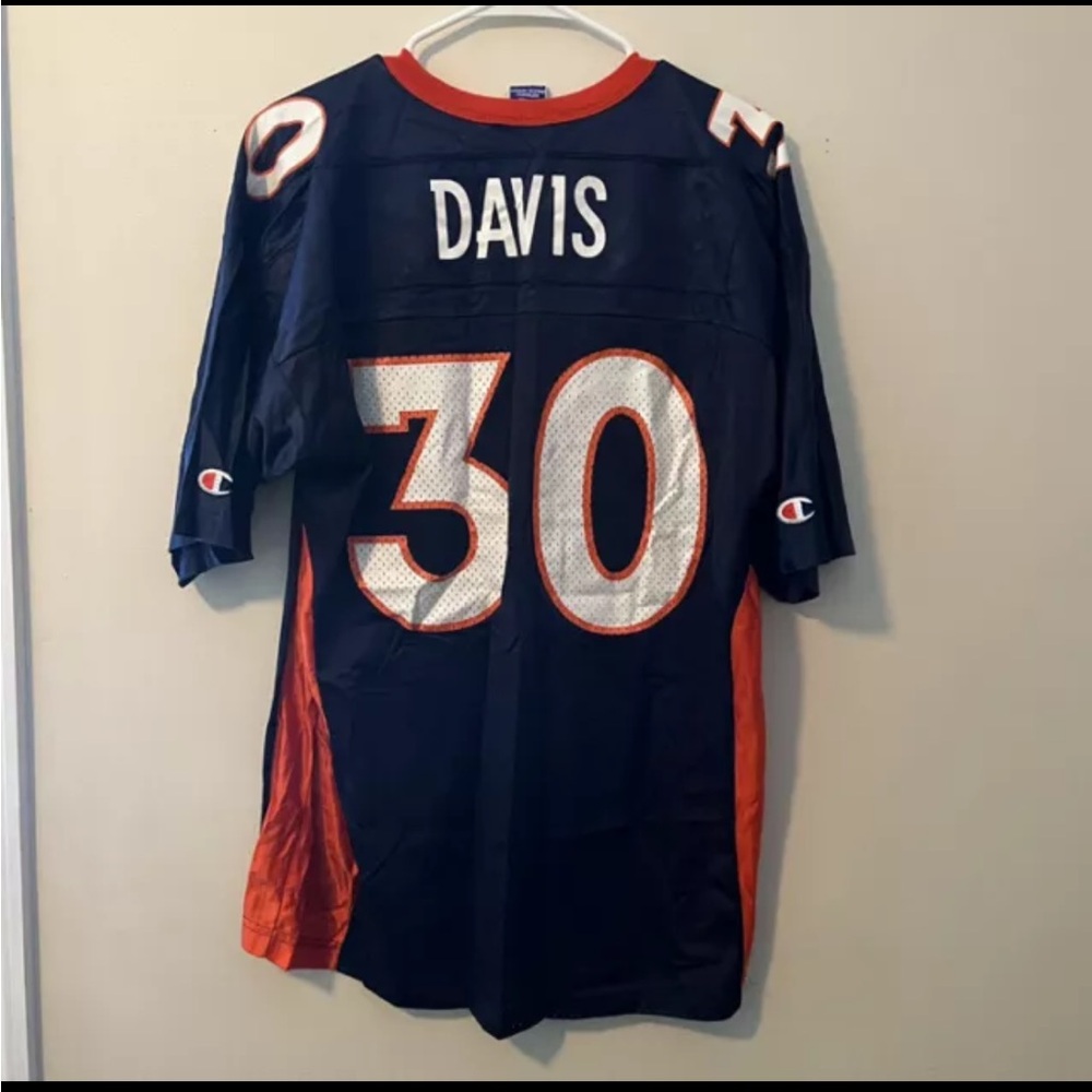 Vtg 90s  DENVER BRONCOS Champion Jersey Terrell Davis Football NFL 44 Mens L